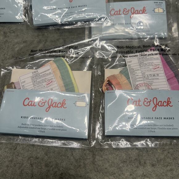 47 Cat & Jack Kid's Reusable Face Masks Cotton Fabric One Size Fits Most NEW - Picture 3 of 7